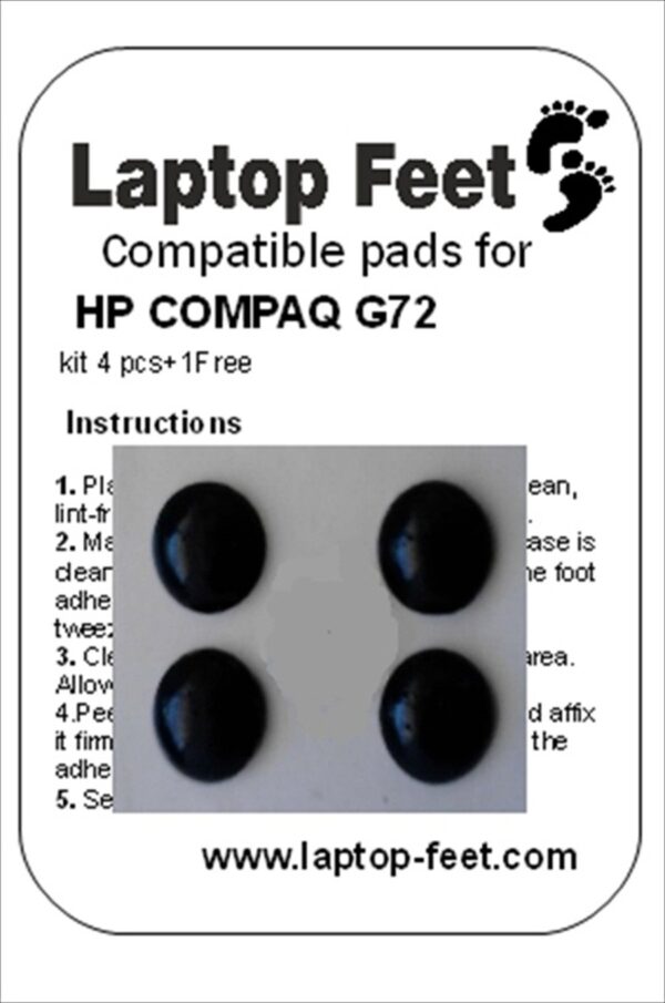 Laptop feet for HP G72 compatible kit (4 pcs self adhesive) Laptop Feet over 1100 Models & 3d